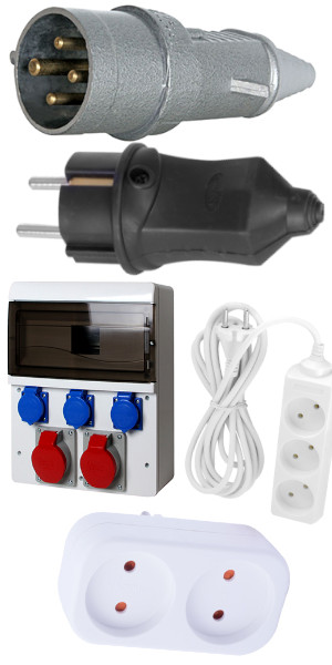 Силовые разъёмы, удлинители, электроустановочные изделия