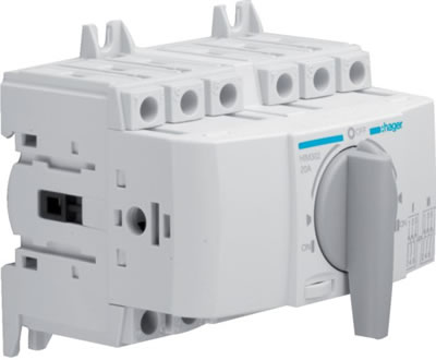 Модульные рубильники-переключатели Hager I-O-II до 125 А