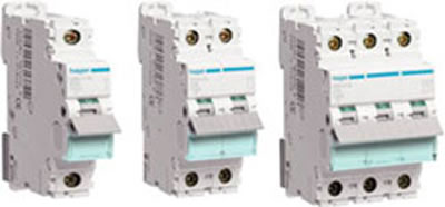 Модульные автоматические выключатели Hager до 63 А, отключающие способности 10-25 кА