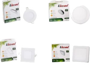 Точечные светильники Lezard - круглые и квадратные панели - встраиваемые и накладные