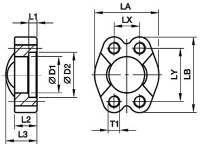 Фланцевые фитинги Parker с метрическими резьбовыми отверстиями SAE