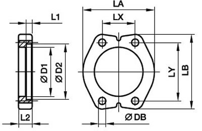 Фланцевые фитинги Parker плоские по SAE