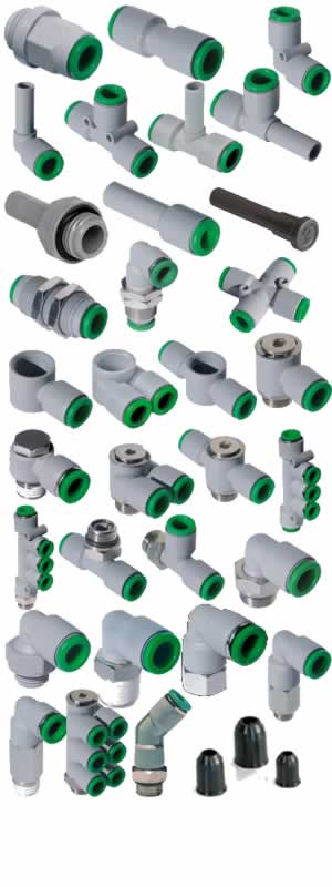 Цанговые фитинги Pneumax из технополимера серии Tecno-RAP