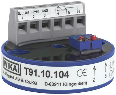 Аналоговые преобразователи температуры WIKA T91.10, T91.20