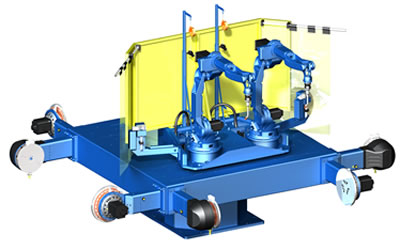 Четырёхстанционный позиционер YASKAWA RWV4 с горизонтальными поворотными осями